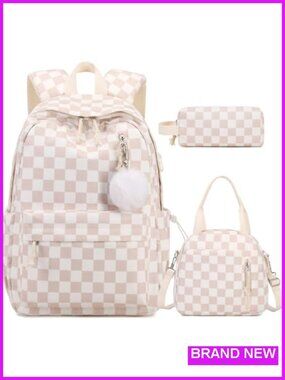 Corduroy Backpack Set with Lunch Bag & Pencil Pouch for School